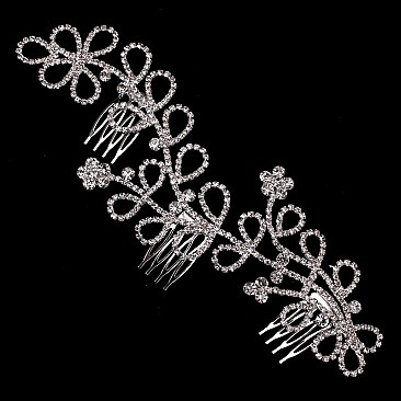 Elegant Style Large Floral Rhinestone hair Comb SLHWY8965