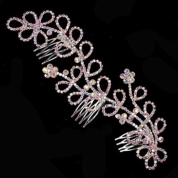 Elegant Style Large Floral Rhinestone hair Comb SLHWY8965