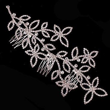 Fashionable design Large Floral Rhinestone 3 Comb SLHWY8967