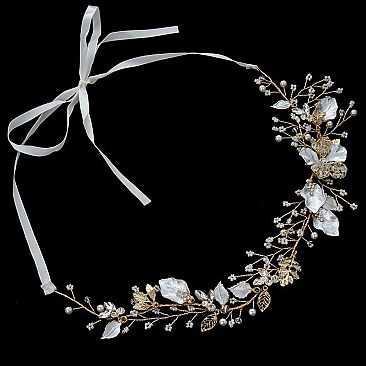 ELEGANT PEARL FLORAL VINE HEADBAND SLHWY9247