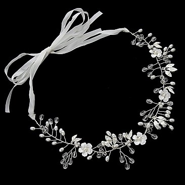 DAINTY PEARL AND CRYSTAL BUDS HEADBAND SLHWY9250