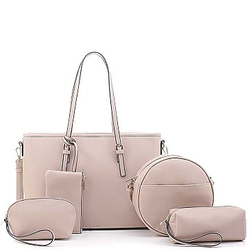 5IN1 FASHIONABLE PLAIN MODERN SHOPPER BAG