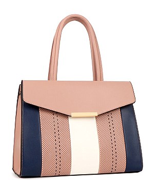 Striped Color Block Boutique Satchel