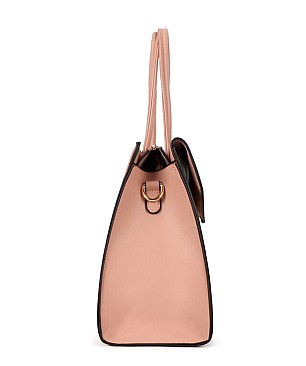 Striped Color Block Boutique Satchel