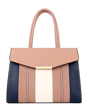 Striped Color Block Boutique Satchel