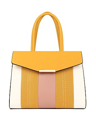 Striped Color Block Boutique Satchel
