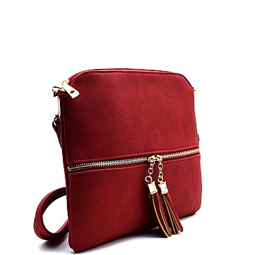 HY2038-LP Front Pocket Tassel Accent Cross Body