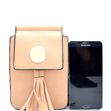 HY2043-LP Hardware and Tassel Accent Cellphone Holder Cross Body