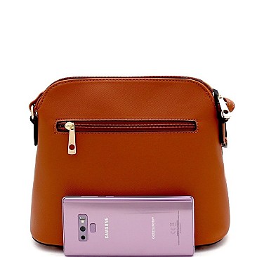 TASSEL ACCENT LEOPARD PRINT DOME CROSS BODY