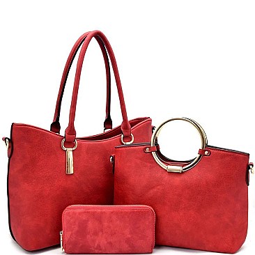 3 IN 1 VALUE SET OF TOTE SATCHEL AND MATCHING WALLET RZ-HY890