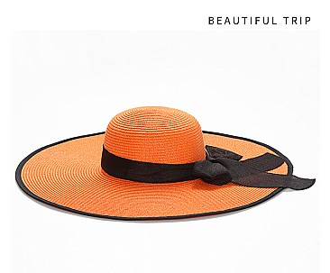 Women's Floppy Wide Brim Sun Protection Straw Hat