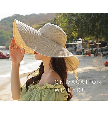 Women's Floppy Wide Brim Sun Protection Straw Hat