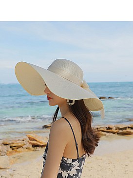 Women's Floppy Wide Brim Sun Protection Straw Hat