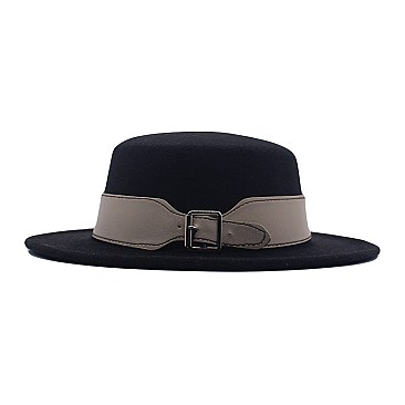 Fedora Woolen Belt Accent Warm Hat