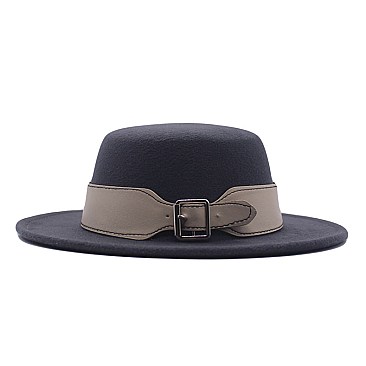 Fedora Woolen Belt Accent Warm Hat