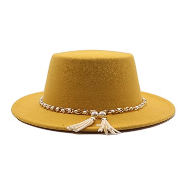 Fedora Woolen Pearl Accent Warm Hat