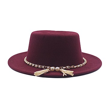 Fedora Woolen Pearl Accent Warm Hat