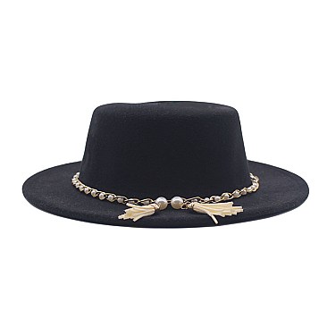 Fedora Woolen Pearl Accent Warm Hat