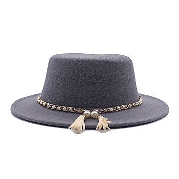 Fedora Woolen Pearl Accent Warm Hat