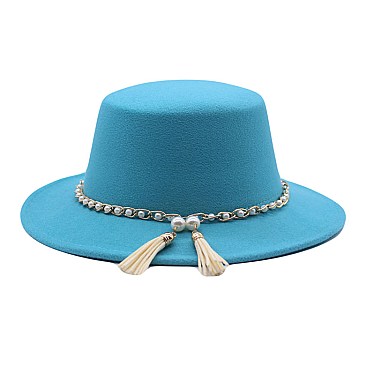 Fedora Woolen Pearl Accent Warm Hat