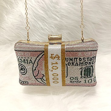 100 Dollar Sign Ladies Clutch Evening Bag