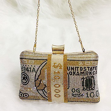 100 Dollar Sign Ladies Clutch Evening Bag