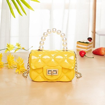 PEARL HANDLE MINI CROSSBODY JELLY BAG/PURSE