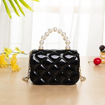 PEARL HANDLE MINI CROSSBODY JELLY BAG/PURSE