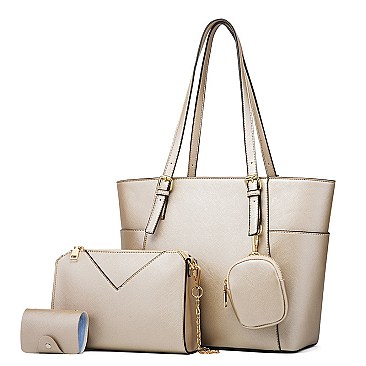 3 IN 1 SMOOTH STYLISH TOTE CROSSBODY PURSE SET