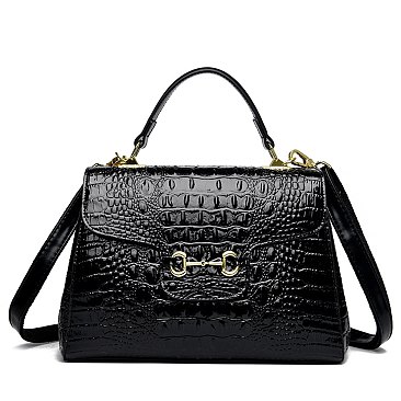 Exceptional Quality Crocodile Medium Size Satchel