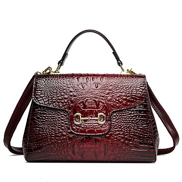 Exceptional Quality Crocodile Medium Size Satchel