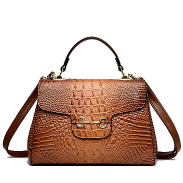 Exceptional Quality Crocodile Medium Size Satchel