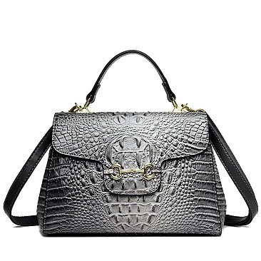 Exceptional Quality Crocodile Medium Size Satchel