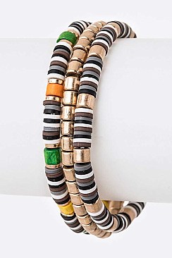 Flashy Mix Color Stretch Bracelet Set