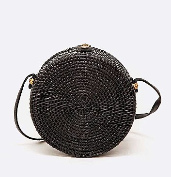 Bamboo Circle Hand Painted Swing Bag