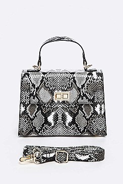 Stylish Snake Print Crossbody Swing Bag