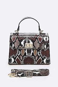 Stylish Snake Print Crossbody Swing Bag