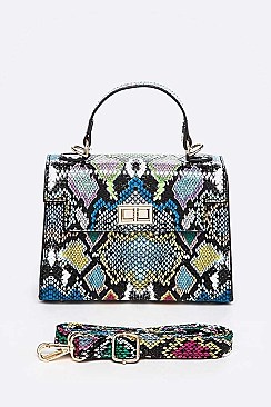 Stylish Snake Print Crossbody Swing Bag