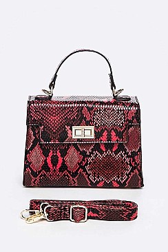 Stylish Snake Print Crossbody Swing Bag