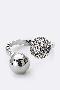 CZ and Metal Balls Accent Ring LAGKP236R