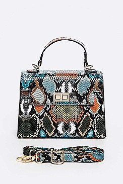 Stylish Snake Print Crossbody Swing Bag