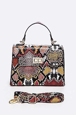 Stylish Snake Print Crossbody Swing Bag