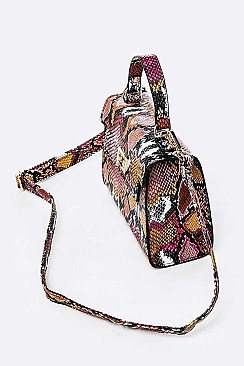 Stylish Snake Print Crossbody Swing Bag