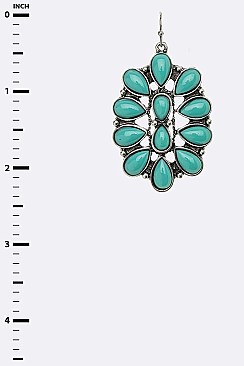Classic Turquoise Multi Stone Hoop Earrings LA-SE0157