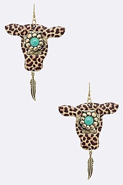 X-large Calf Head Shaped Trendy Earrings