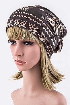 Classy Pixel Print Convertible Beanie LA-EMH8548