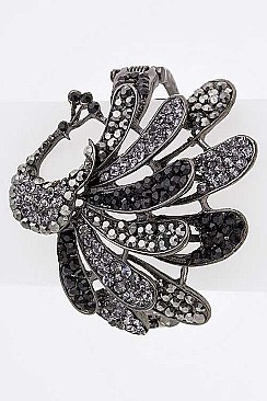 Stylish Crystal Peacock Hinged Bangle LASS2114