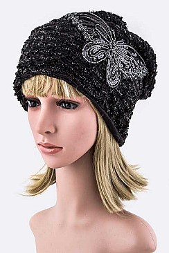 Stylish Sequined Butterfly Beanie