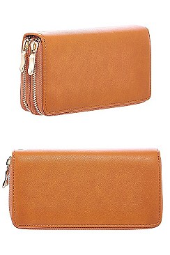 Double Zipper Roomy Fashion Large Size Wallet