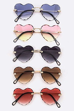 Pack of 12 Heart Shape Iconic Sunglasses Set